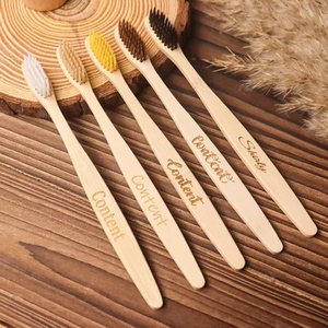 Brosse à dents en bois personnalisée Uionen avec texte gravé, brosse à dents de voyage tendance pour la famille, cadeau créatif pour les amis et la famille - Product Image 2