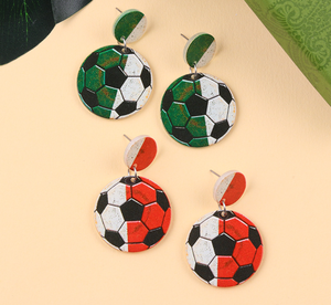 Orecchini a perno personalizzati a doppio cerchio da calcio 2026 da donna, orecchini pendenti sportivi in acrilico, regali stile <span class=keywords><strong>sportivo</strong></span> - Product Image 2