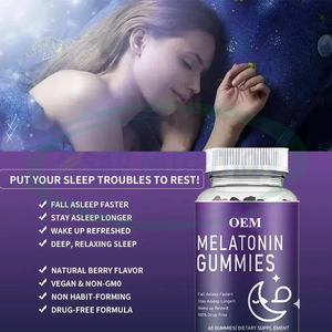 Supplément OEM Halal Mélatonine Sommeil Gomme Gaba 60mg 10mg Suppléments de Sommeil Gommes Mélatonine - Product Image 3