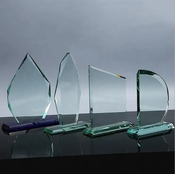 HDW özel kristal kupa 3D lazer gravür kristal cam boş kristal blok ödülü plaket ödül