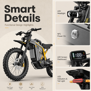 Motocicleta Todoterreno de 11340W y 72V de Alta Potencia para Adultos, Motocross Rápida con Gran Autonomía, Venta al Por Mayor OEM - Product Image 3