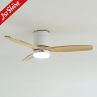 1stshine ventilateur de plafond décoratif hôtel encastré 3 pales en bois massif ventilateur de plafond avec lumière