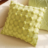 Fabrik preis Luxus 18x18 Zoll Green Throw Kissen bezug Neutral Chenille Floral Jacquard Kissen bezüge
