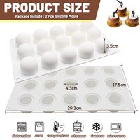 Moules en silicone antiadhésifs à 15 cavités Plateau de cuisson 3D pour gâteau et mousse Plateaux de cuisson réutilisables en silicone de qualité alimentaire