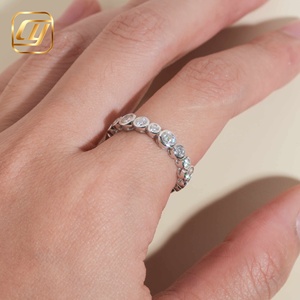 Vintage Dazzling Full Paved Lab Diamond S925 <b>Ring</b> IGI Certified Lab Grown Diamond Wide <b>Chunky</b> Band Designer Luxury Jewelry Women - Product Image 5
