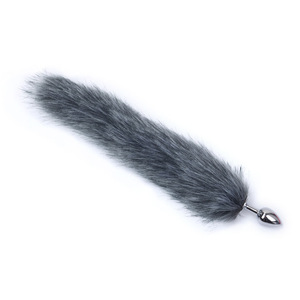 Queue de renard gris Plug <span class=keywords><strong>Anal</strong></span> Anus sexuel Plug queue de loup jeu de rôle <span class=keywords><strong>poilu</strong></span> fourrure <span class=keywords><strong>Anal</strong></span> jouets sexuels pour hommes femmes Couples Sexy cadeau érotique - Product Image 5