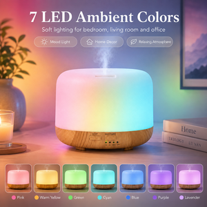 Difusor de Aromaterapia Eléctrico Popular de Bajo Ruido, 500 ml, con Marco Decorativo de Madera, Control de Temporizador, Humidificador de Vapor Frío para el Hogar y Hoteles - Product Image 6