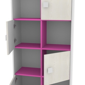 Estantería simple de cuatro niveles para dormitorio de niños, dormitorio con puerta corredera, alta calidad - Product Image 4