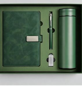 Corporate Leather <b>Notebook</b> Pen Gift Sets With Water Bottle Customizable Luxury <b>A5</b> Diary Note Book Gift Box With USB - Product Image 5