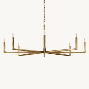 All Copper Chandelier Rectangle Gold E14 <b>LED</b> 220V Living Room <b>Lighting</b> Designer Style - Product Image 1