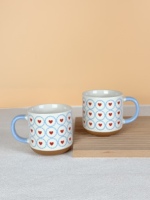 Mug en céramique réutilisable écologique personnalisé avec logo OEM, série Saint-Valentin, mugs pour couple, passe au lave-vaisselle et au micro-ondes