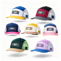 Gorras de Campamento de Malla de 5 Paneles con Logotipo Personalizado al por Mayor, Gorras de Viaje Ligeras de Nailon de Secado Rápido