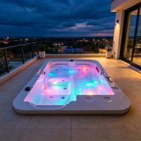 Baignoire Spa Autoportante Moderne en Acrylique Zevana avec Contrôle GECKO, 10 Jets, Fonctions Hydromassage et Bain de Remous pour 3 Personnes