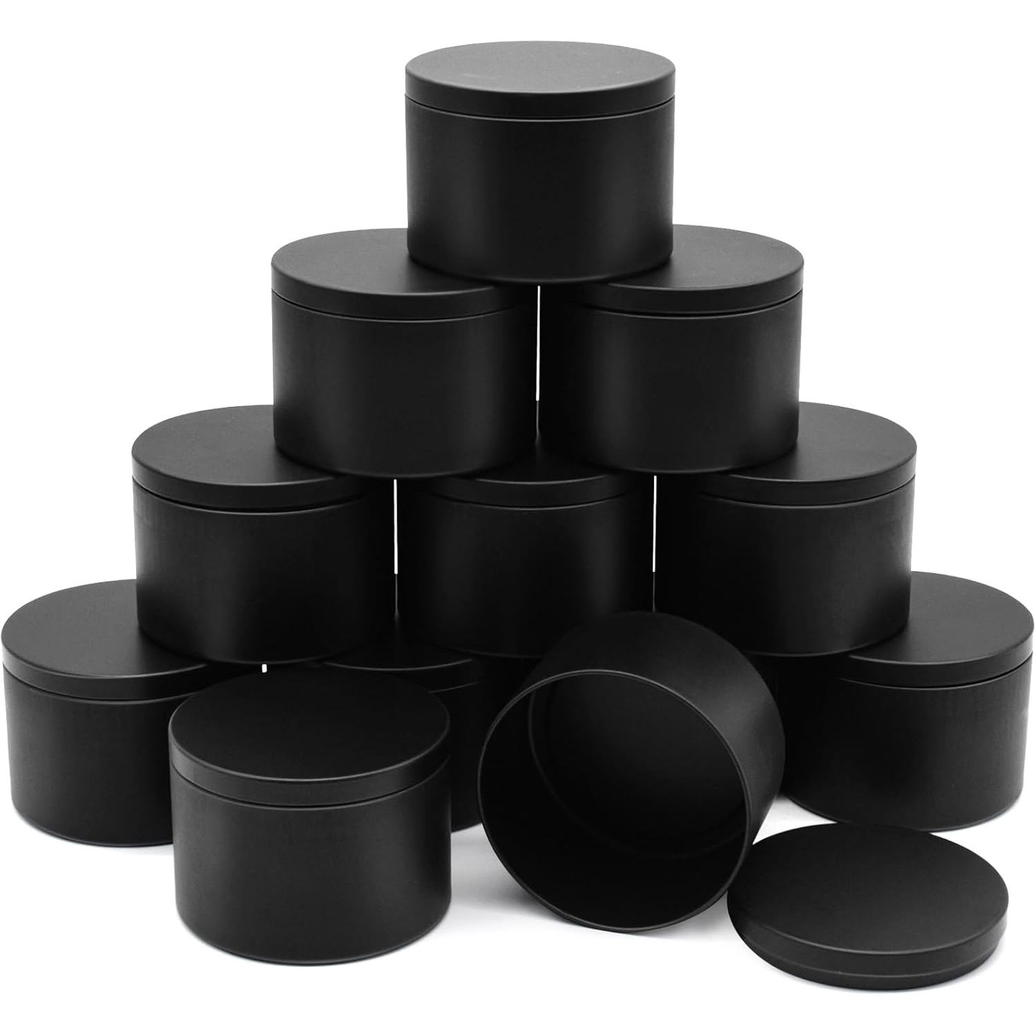 Clear jar with black pp lid