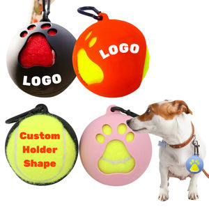 ODM özelleştirilmiş tasarım silikon köpek oyuncak top tutucu evcil hayvan topu kapak promosyon özel Logo tenis tutucu ile karabina - Product Image 1