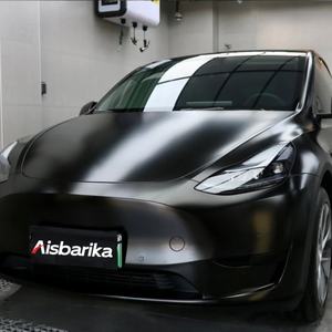 Material PET <span class=keywords><strong>de</strong></span> alta calidad, <span class=keywords><strong>película</strong></span> <span class=keywords><strong>de</strong></span> envoltura <span class=keywords><strong>de</strong></span> coche negra metálica mate, 17M 1,52 *, vinilo automático sin burbujas, pegatina <span class=keywords><strong>de</strong></span> cambio <span class=keywords><strong>de</strong></span> Color completo para coche - Product Image 4