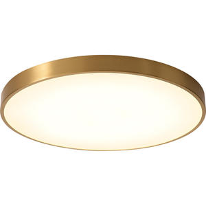Plafonnier LED de style nordique moderne, luminaire rond créatif et unique pour chambre à coucher, salon, puissance 30W, corps de lampe en cuivre - Product Image 4