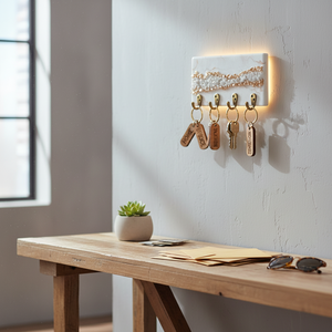 Porte-clés en bois LED personnalisable avec design écologique - Durable et étanche pour la décoration de la maison/du bureau, mariage, anniversaire, rentrée scolaire - Product Image 3