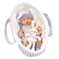 Grenzüberschreitendes Vinyl 12-Zoll-Reborn-Puppen-Set: Anziehpuppe für Partys, beruhigende Puppe, Baby-Schlafkorb-Set, Großhandel, simuliertes Baby