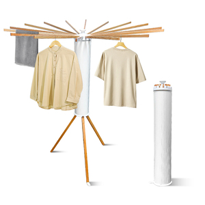 DAYOOH Séchoir à <span class=keywords><strong>linge</strong></span> moderne multifonctionnel en <span class=keywords><strong>bois</strong></span>, type trépied pieuvre, rétractable - Product Image 1