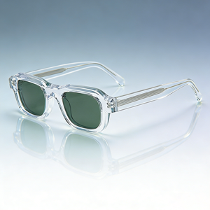 מעצב מותג אופנה חדשה יוקרתית וינטג' משקפי שמש אצטט עם לוגו בהתאמה אישית, מסגרת מרובעת קטנה, משקפי שמש קלאסיים לנשים וגברים - Product Image 1