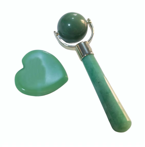 Kit de belleza de aventurina verde de tamaño pequeño, herramientas para el cuidado de la piel, guasha de jade natural para rostro y ojos - Product Image 2