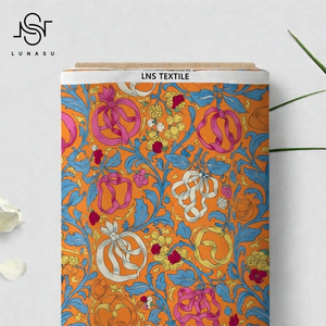 Tela de Algodón Orgánico de Lujo, Ligera, Tejida, con Estampado Digital, de Secado Rápido, Transpirable, con Diseño de Ancla Marina y Flores Pequeñas - Product Image 4