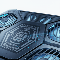 Support de refroidissement pour ordinateur portable à quatre ventilateurs, refroidi par air, en aluminium et plastique, pour bureau et e-sport