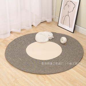 Nordic Woven Tassel <b>Round</b> Floor Mat Solid Color Non Slip Living Room Bedroom Balcony <b>Rug</b> - Product Image 4