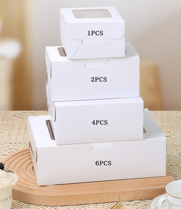 Cao cấp vuông bánh hiển thị cứng nhắc hộp tái chế vật liệu không thấm nước bền kraft giấy UV bù đắp in ấn thực phẩm <span class=keywords><strong>container</strong></span> - Product Image 4