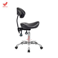 Chaise de selle professionnelle moderne à hauteur réglable noire pour clinique dentaire, tabouret pivotant pour médecin d'hôpital