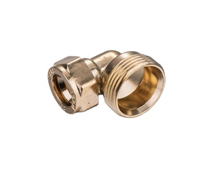 Conector de codo macho de latón hecho en CNC para tuberías, perilla de hardware, tornillo, buje, tuerca de inserción para barandilla y maquinaria de latón - Product Image 1