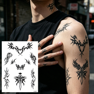 <span class=keywords><strong>Tatuajes</strong></span> <span class=keywords><strong>Temporales</strong></span> Coloridos para Parejas, Adhesivo de Corazón Sexy, Tatuaje Impermeable de Súcubo, Apto para Abdomen, Espalda Baja y <span class=keywords><strong>Pecho</strong></span> - Product Image 5