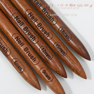 Salón Especial Largo-Corto Línea de delineación francesa Blot Dye Nail Liner Brush Mango de madera Nylon Wire Drawing Pen Pintura de sándalo - Product Image 3