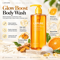 Lxpure 400ml Gel Douche Moussant Éclaircissant et Nourrissant à l'Acide Kojique et au Curcuma, Niacinamide et Vitamine C pour Peaux Inégales GMPC