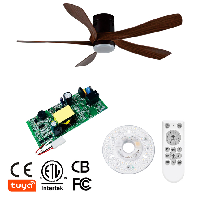Non-Isolated Full Voltage AC110V-265V BLDC Ceiling Fan Controller Kits for DC45W Motor, Compatible with RF433, 2.4G APP Tuya APP