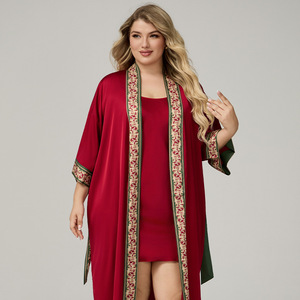 Nuevo Conjunto <span class=keywords><strong>de</strong></span> Lencería <span class=keywords><strong>de</strong></span> Satén y Gasa <span class=keywords><strong>de</strong></span> Color Liso <span class=keywords><strong>para</strong></span> Mujer 2026 - Camisola y Bata con Ribete <span class=keywords><strong>de</strong></span> Encaje Cómodo <span class=keywords><strong>para</strong></span> Verano - Product Image 1