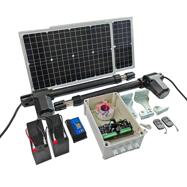 Solar Powered 2.5m 400mm Stroke Universal Swing Gate Opener Remote Model Automatic Farm Gate Motor Automatic Door Opener