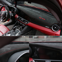Housse de tableau de bord pour Alfa Romeo Giulia, kit intérieur 2016-2019, coussin pare-soleil, accessoires de voiture, kits de modification, noir pour