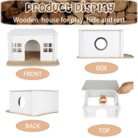 Villa en bois massif écologique pour petits animaux, cage pour hamster et maison pour hérisson, ventilée, intérieur/extérieur