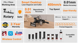 NEJE 5 20W APP ワイヤレスCNCレーザー彫刻機 デスクトップレーザー彫刻・切断機 - レーザープリンタールーター - Product Image 6