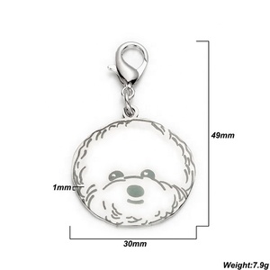 Accessoire de polissage à la main pour animaux de compagnie, porte-clés commémoratif personnalisé en acier inoxydable, <span class=keywords><strong>Bichon</strong></span>, <span class=keywords><strong>Labrador</strong></span>, Corgi, loup, chien, Bulldog - Product Image 4