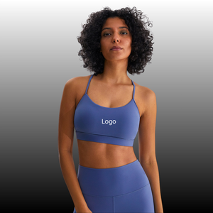 Top Deportivo Transpirable sin Costuras para <span class=keywords><strong>Mujer</strong></span>, de Nailon y Elastano, Cuello Redondo Delantero, Tirantes Finos, Almohadillas Extraíbles, Elástico en Cuatro Direcciones, para Yoga y Gimnasio - Product Image 1