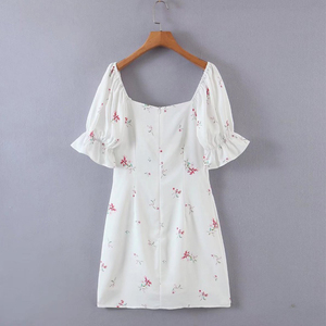 Abito Casual estivo da donna con stampa floreale a maniche corte a sbuffo - Product Image 6