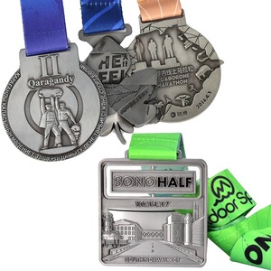Diseña tu propia medalla de oro 3D de aleación de zinc en blanco para maratón, medallas personalizadas con cintas, medalla deportiva de metal. - Product Image 5