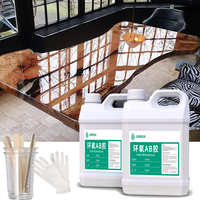 Cristal clair liquide Transparent importé vente en gros bois moulé AB colle époxy résine comptoirs en bois