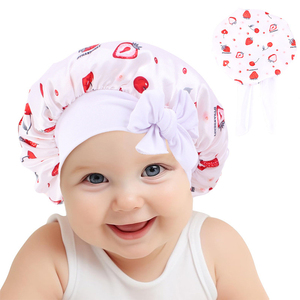 <span class=keywords><strong>Bonnet</strong></span> en satin personnalisé avec liens, mignon, pour enfants, idéal pour dormir, le ski ou le cyclisme, protège-cheveux - Product Image 3