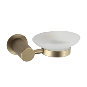 Ensemble de 6 accessoires de salle de bain modernes en acier inoxydable doré brossé à fixation murale : porte-serviettes, porte-papier toilette, anneau porte-serviettes - Product Image 6