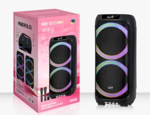 ลำโพง NDR-1312 กำลังขับ 80 วัตต์ วูฟเฟอร์คู่ขนาด 12 นิ้ว พร้อมไมโครโฟน สำหรับคาราโอเกะกลางแจ้ง ขายตรงจากโรงงาน - Product Image 1