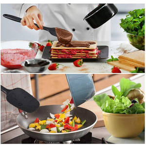 Juego de 6 Espátulas de Silicona Resistentes al Calor, Color Negro, Utensilios de Repostería Versátiles para el Hogar - Product Image 5
